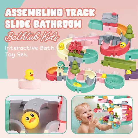 Bath Toys Baby Bathroom Duck DIY Track Bathtub Kids Play Water Games Tool Bathing Shower Wall Suction Set Bath Toy for Children