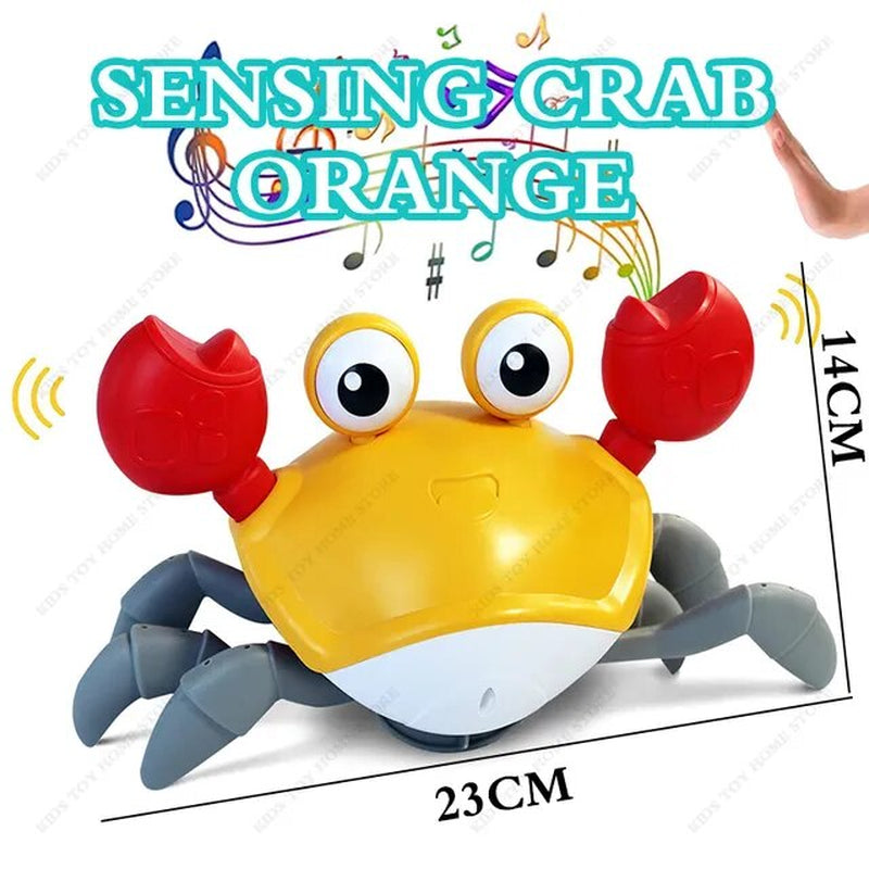 Crawling Crab Baby Toys with Music LED Light up Musical Toys for Toddler Automatically Avoid Obstacles Interactive Toys for Kids