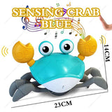 Crawling Crab Baby Toys with Music LED Light up Musical Toys for Toddler Automatically Avoid Obstacles Interactive Toys for Kids